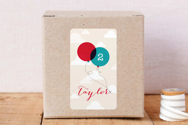 "In The Sky Birthday" - Custom Stickers in Red Apple by fatfatin - Front