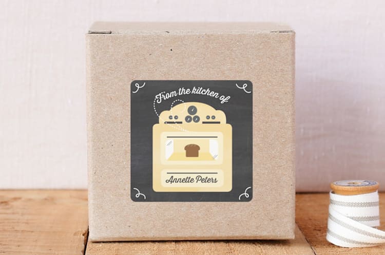 "Retro Oven" - Custom Stickers in Lemon Chiffon by Erica Krystek - Front