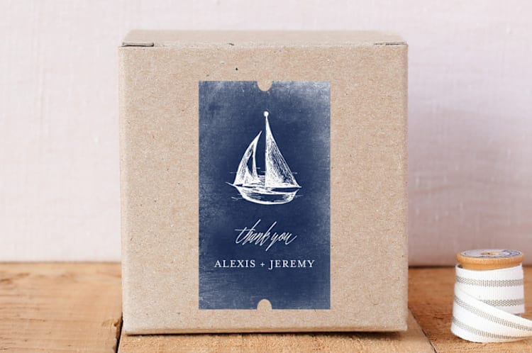 "Sail Away" - Custom Stickers in Navy by Rebecca Bowen - Front