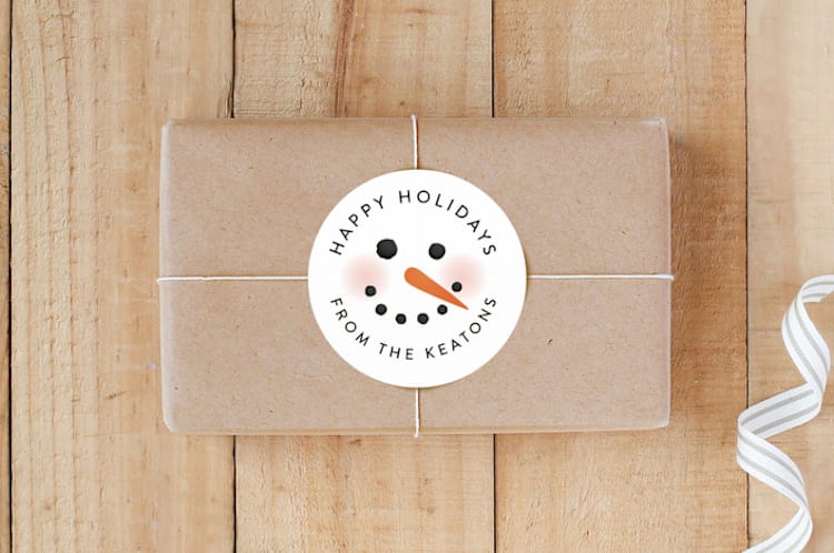 "Snowman Face" - Custom Stickers in Coal by Jill Means - Front