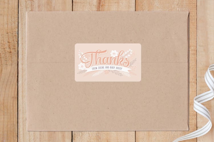 "Sweet Garden Thanks" - Custom Stickers in Petal by Hooray Creative - Front