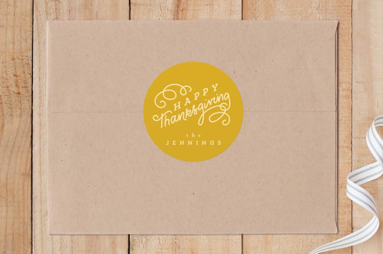 "Thanksgiving" - Custom Stickers in Golden by Lori Wemple - Front