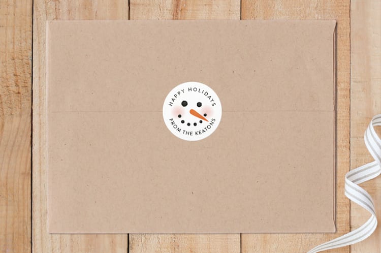"Snowman Face" - Custom Stickers in Coal by Jill Means - Front