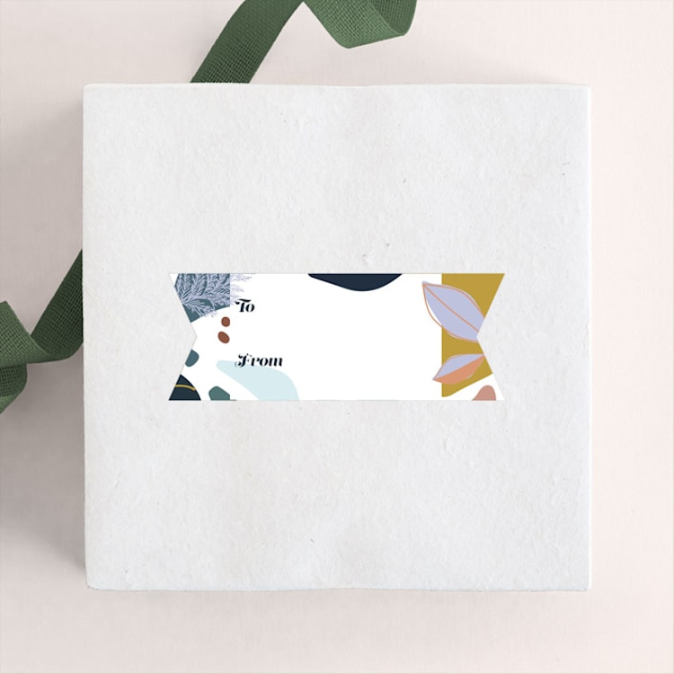 "Abstract Christmas at sea" - Custom Stickers in Turquoise by Stephanie C Martinez - Front