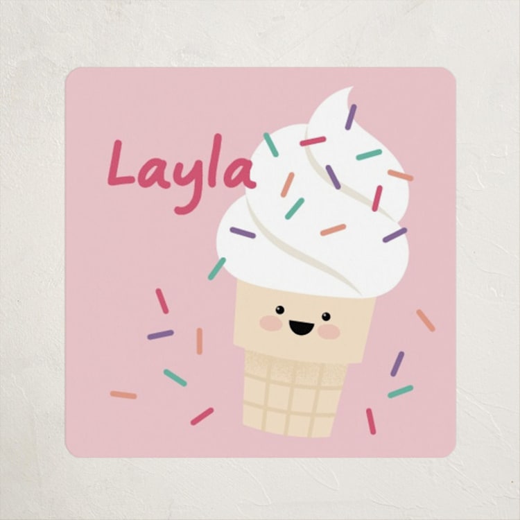 "Soft Serve" - Custom Stickers in Bubblegum by Kacey Kendrick Wagner - Front