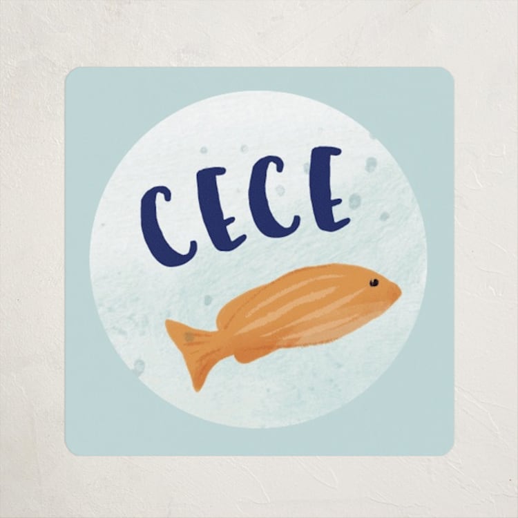 "Fish School" - Custom Stickers in Goldfish by Shiny Penny Studio - Front