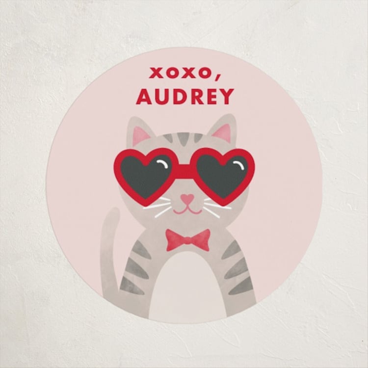 "Coolest Cat" - Custom Stickers in Cotton Candy by Shirley Lin Schneider - Front