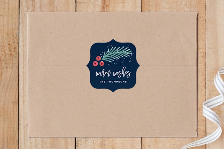 "Festive Foliage" - Custom Stickers in Navy by Hooray Creative - Front