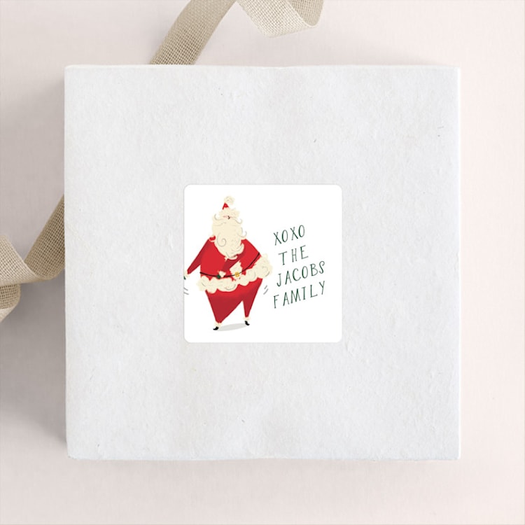 "Santa Knows How to Floss" - Custom Stickers in Berry by Baumbirdy - Front
