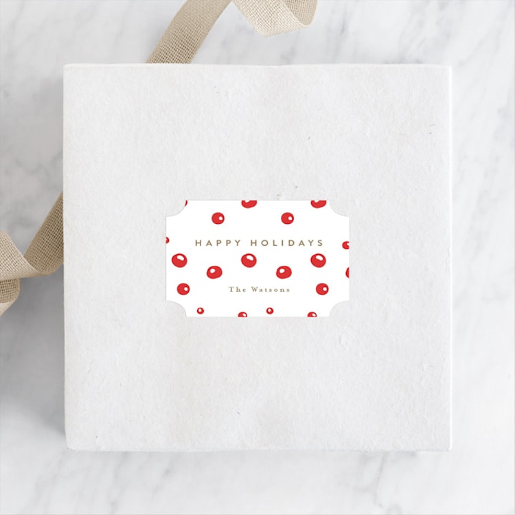 "Floating Greenery" - Custom Stickers in Cranberry by Jan Shepherd - Front