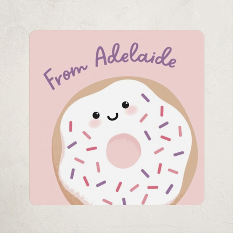 "Love Donut" - Custom Stickers in Melon by Kacey Kendrick Wagner - Front