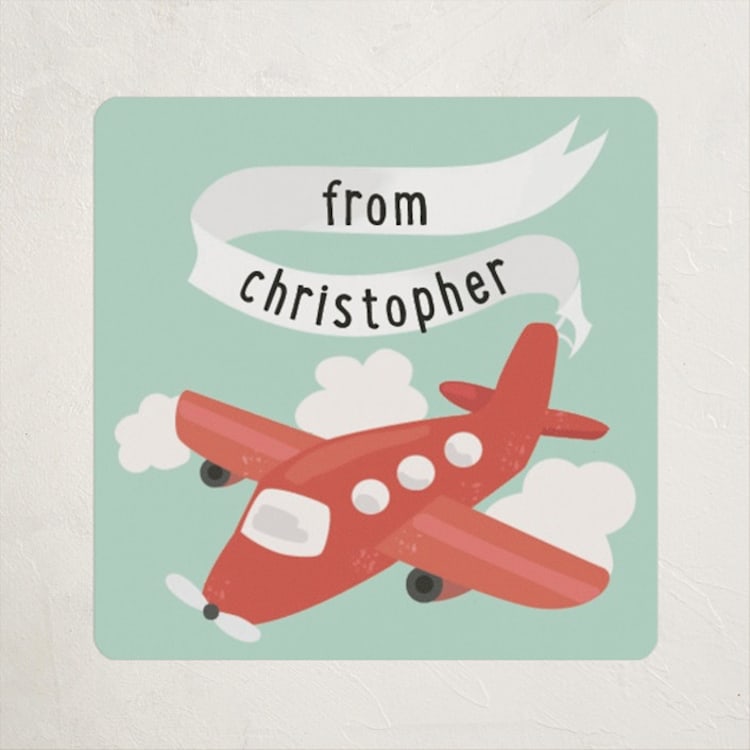 "Just Plane Awesome" - Custom Stickers in Apple by Jennifer Holbrook - Front