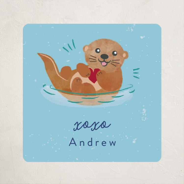 "otter-ly adorbable friend" - Custom Stickers in Pool by Kanika Mathur - Front