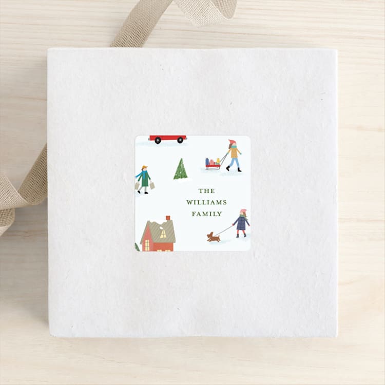 "winter town" - Custom Stickers in Frost by Elizabeth Bishop - Front