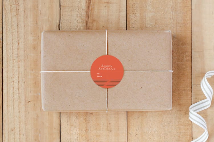 "Lines and Dots" - Custom Stickers in Persimmon by Tanya Lee of Frooted Design - Front