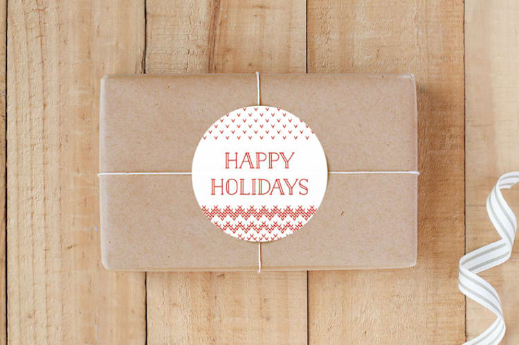 "Fair Isle Festive" - Custom Stickers in Crimson by Meagan Christensen - Front
