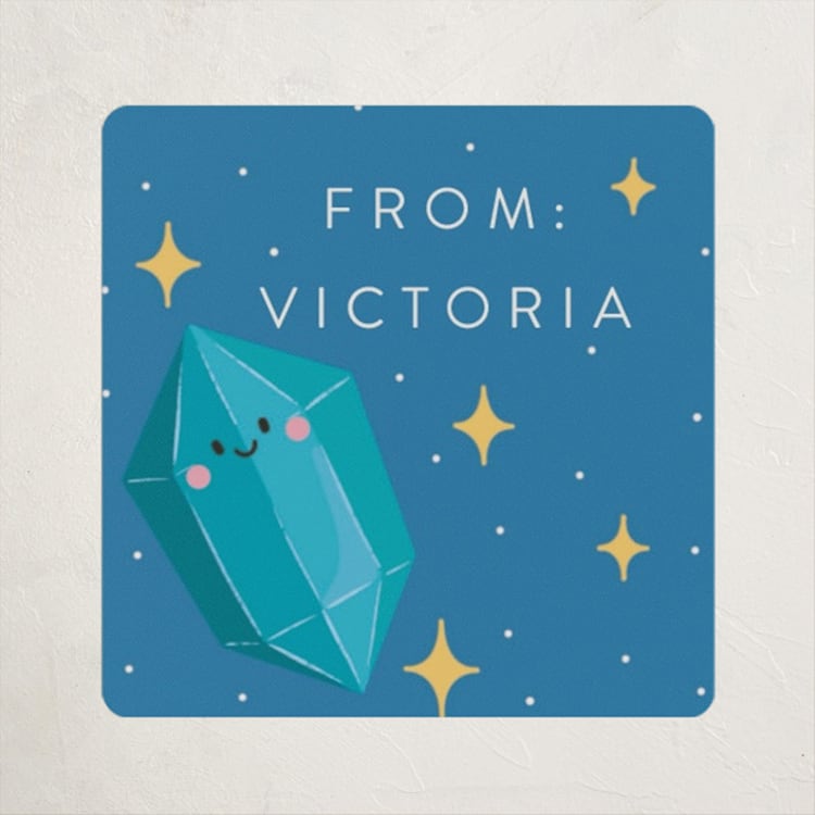 "Crystal Gems" - Custom Stickers in Sapphire by Diana Pinnell - Front