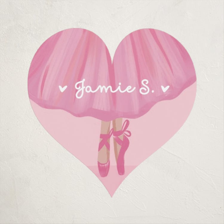 "Heart Twirl" - Custom Stickers in Blush by Gina Grittner - Front