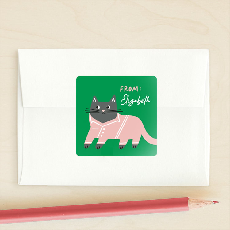 "Cat's Pajamas" - Custom Stickers in Emerald by Genna Blackburn - Front