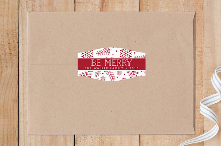 "Handdrawn Holiday" - Custom Stickers in Strawberry by Beth Schneider - Front