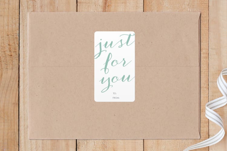 "Just for You" - Custom Stickers in Mint by Chelsey Scott - Front