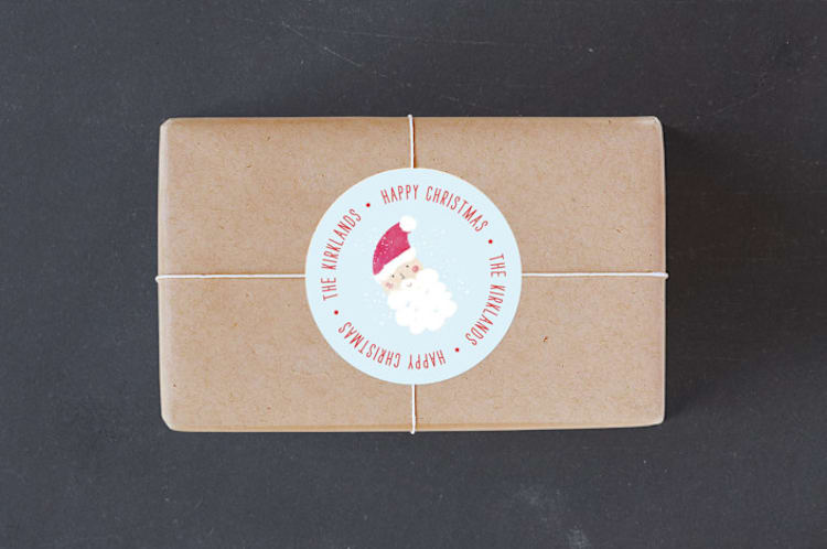 "Father Christmas" - Custom Stickers in Powder Blue by Erin Hodges - Front