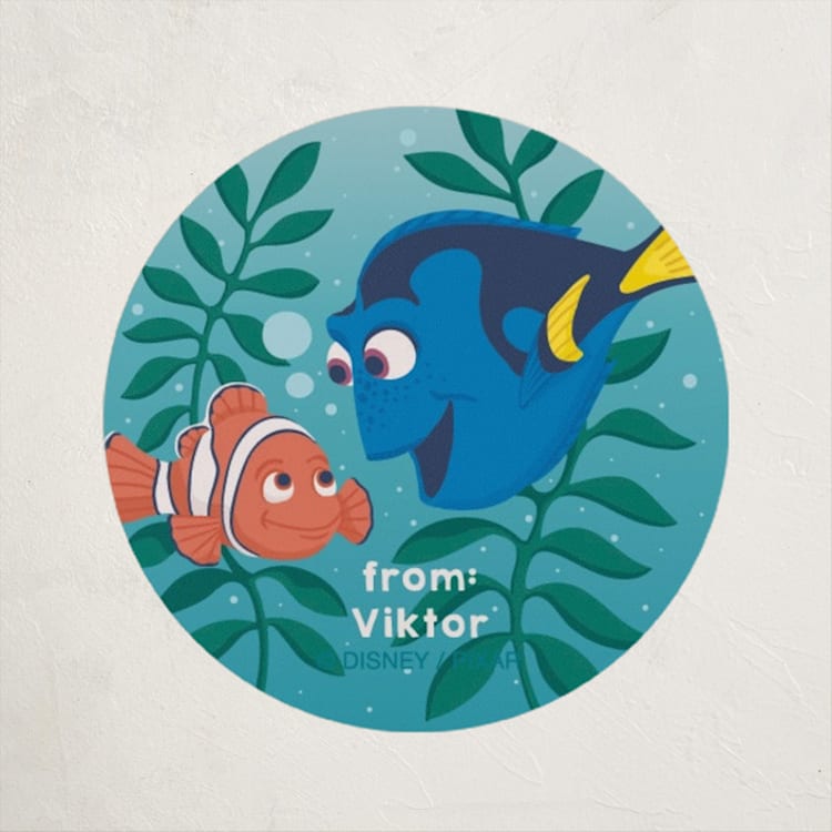 "Disney and Pixar's Dory and Marlin" - Custom Stickers in Ocean Turquoise by tinaleeart - Front