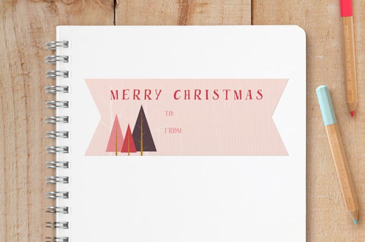 "Merry Trees" - Custom Stickers in Blush by Erin Niehenke - Front