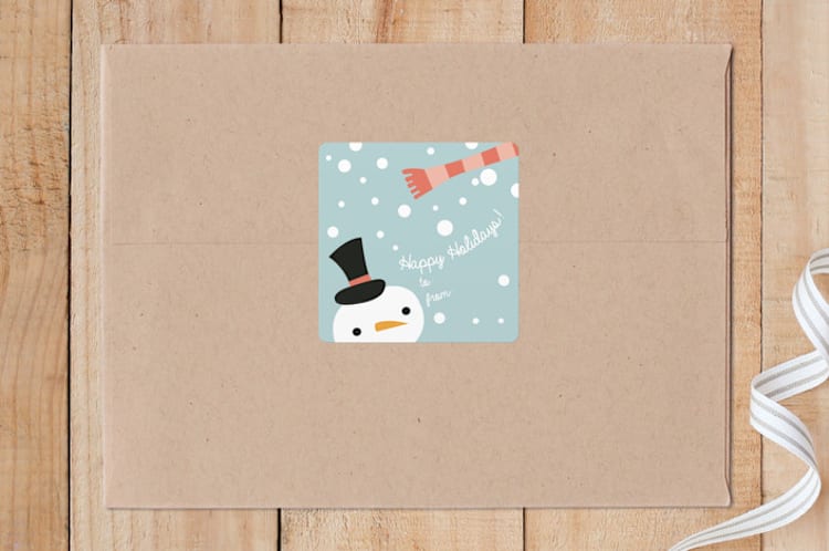"Snowy Snowman" - Custom Stickers in Sky Blue by Sheila Sunaryo - Front