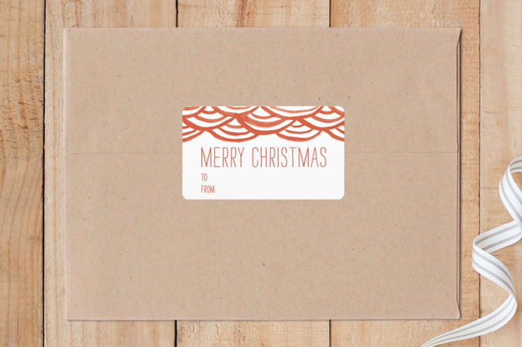 "Watercolor Bunting Special Delivery" - Custom Stickers in Terracotta by Liz Conley - Front