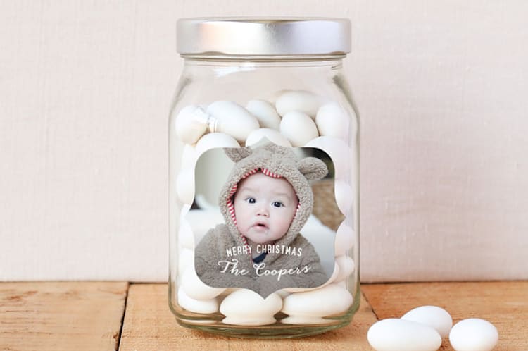 "A Very Merry Christmas" - Custom Stickers in Snowflake by Hooray Creative - Front
