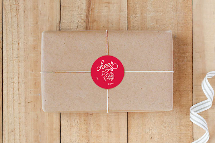 "Holiday Cheer" - Custom Stickers in Holly by GeekInk Design - Front