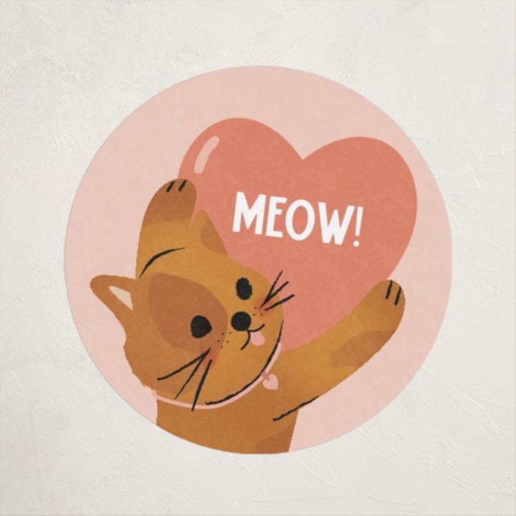 "purrfect pals" - Custom Stickers in Peach by Jennifer Lew - Front