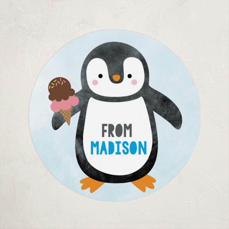 "Coolest Penguin" - Custom Stickers in Frost by Shirley Lin Schneider - Front