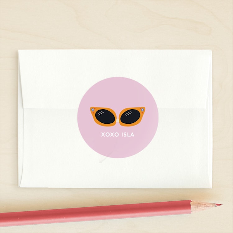 "You're a cool cat." - Custom Stickers in Lilac by Calee A.H. Cecconi - Front