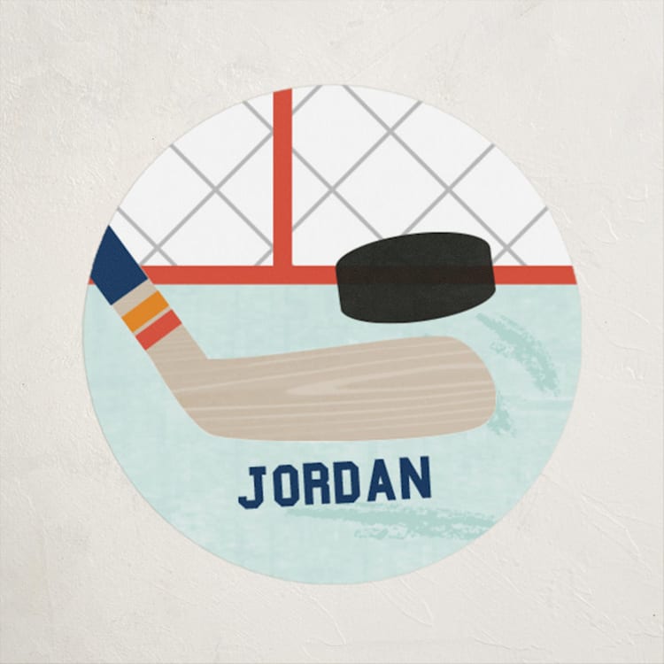 "Goalie" - Custom Stickers in Navy by Annie Holmquist - Front