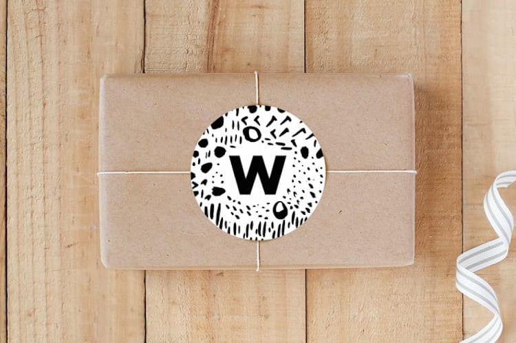 "Brush Strokes BW" - Custom Stickers in Midnight by Christina Flowers - Front