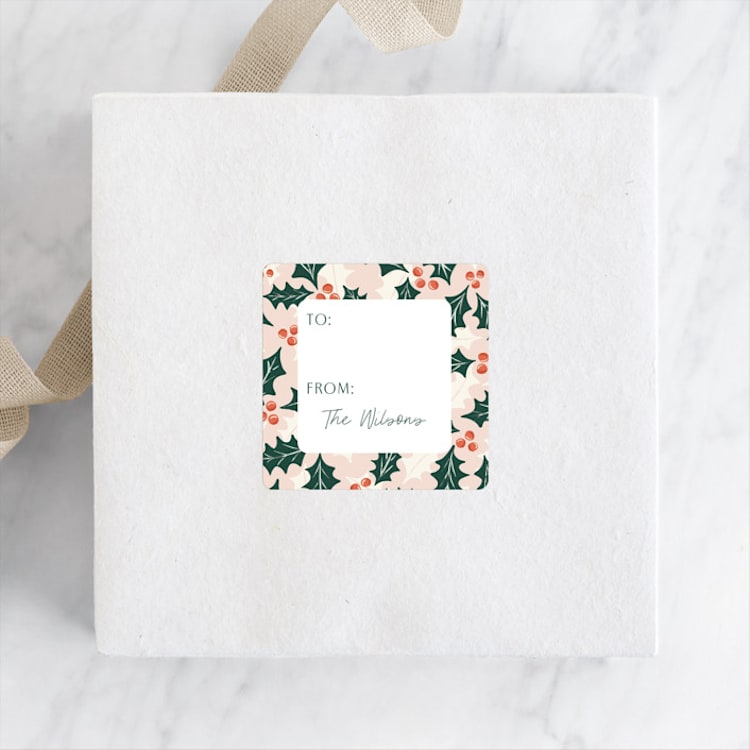 "Holiday leaves II" - Custom Stickers in Blush by Yaling Hou Suzuki - Front