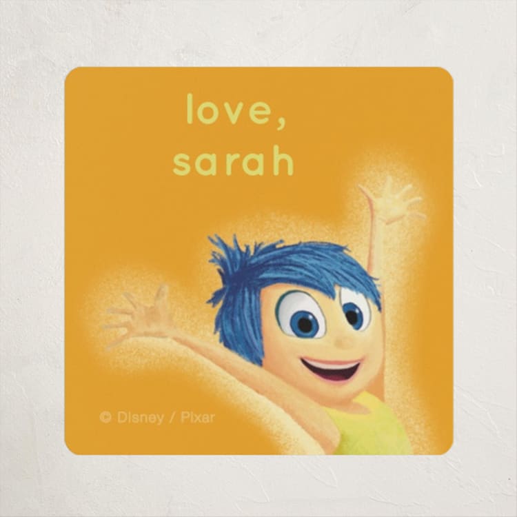 "Disney and Pixar's Joy Burst of Sunshine" - Custom Stickers in Sunshine by Annie Montgomery - Front