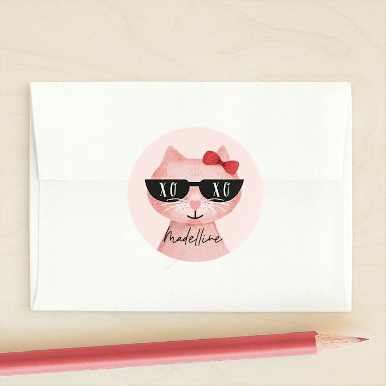"You Are One Cool Cat" - Custom Stickers in Blush by Mansi Verma - Front