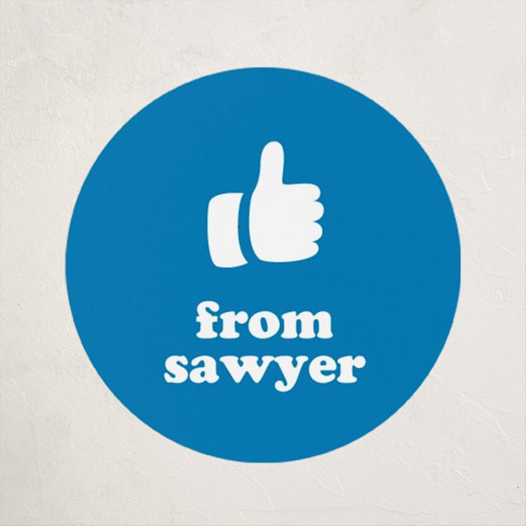 "Text" - Custom Stickers in True Blue by Lea Delaveris - Front