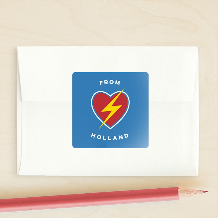 "Super Friend" - Custom Stickers in Aqua by Lehan Veenker - Front