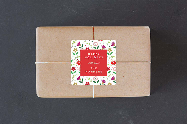 "Holiday Bloom" - Custom Stickers in Christmastime by Erica Krystek - Front