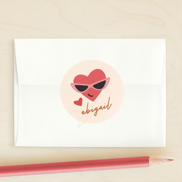 "Cool Hearts" - Custom Stickers in Bubblegum by JeAnna Casper - Front
