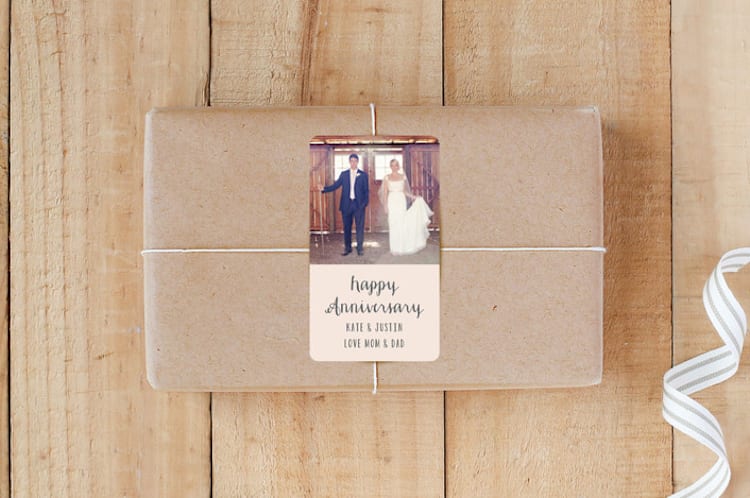 "Anniversary Photo Grid" - Custom Stickers in Vanilla Bean by Hooray Creative - Front