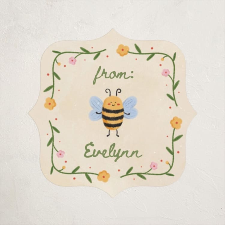 "Meant to Bee" - Custom Stickers in Cream by Zove Ahhh - Front