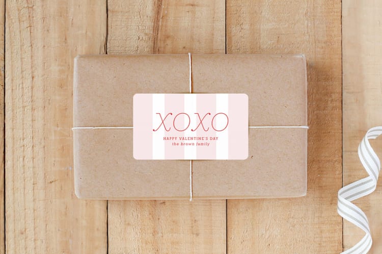 "XOXO" - Custom Stickers in Ruby Red by Lauren Chism - Front