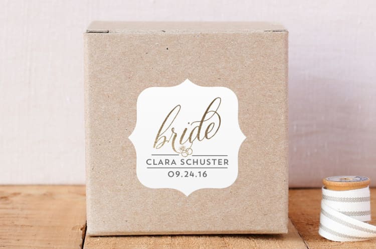 "Golden Bride" - Custom Stickers in Champagne by Beth Schneider - Front
