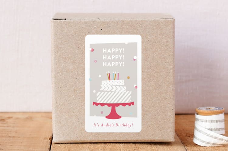 "Happy Happy Happy" - Custom Stickers in Ash by Abby Munn - Front