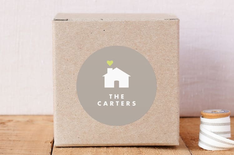 "Home Sweet Home" - Custom Stickers in Buttercream by Sandra Picco Design - Front